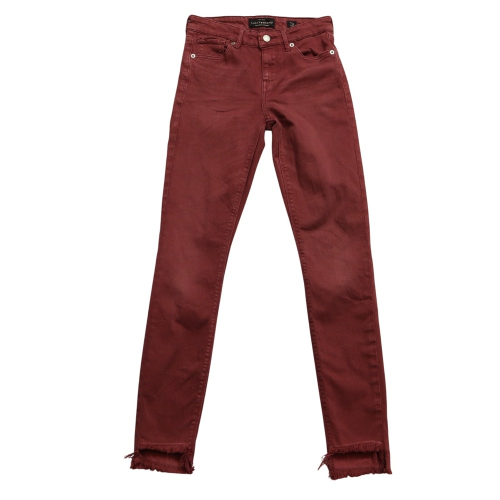 Lucky‎ Brand Red Ava Skinny Y2K Fringe Skater Girl Bella Swan Electric Punk 0/25